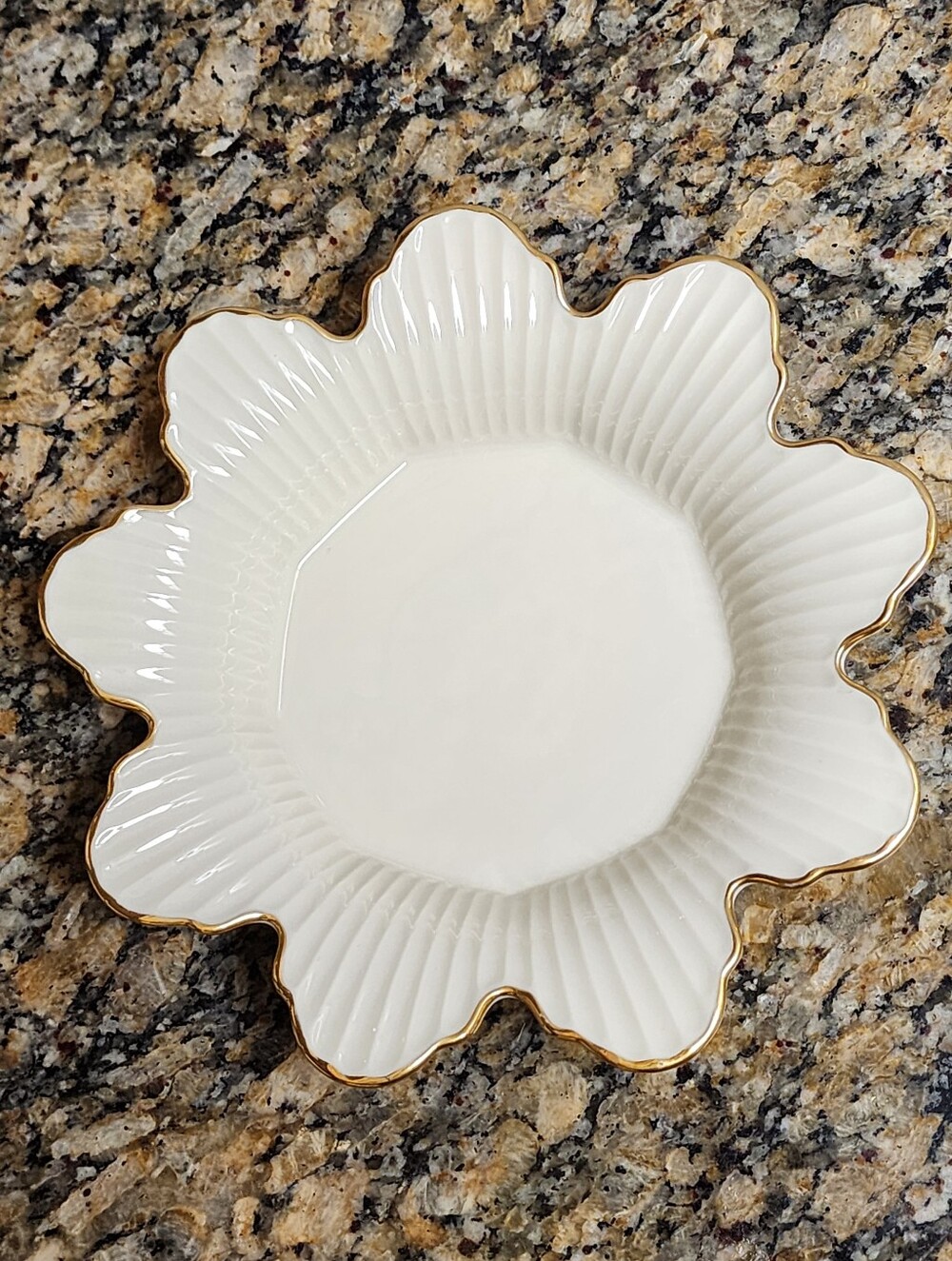 Vintage Lenox Meridian Collection Flower Candy Dish Ivory Porcelain